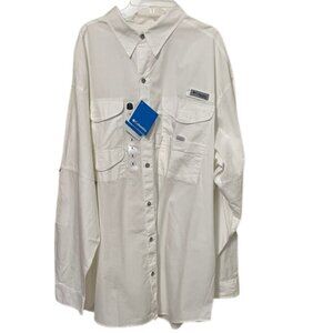 Columbia White PFG Bonehead Long Sleeve Fishing Shirt Mens XL NEW FM7120